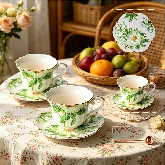 Vintage Floral Tea Cup and Saucer Set - Image 3