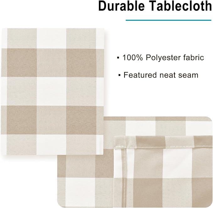 Checkered Tablecloth Rectangle, 70 x 140 Inch - Image 3