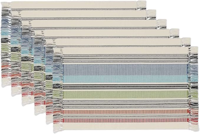 DII Variegated Tabletop Collection, Placemat Set3x19, Mediterranean, 6 Piece by DII
