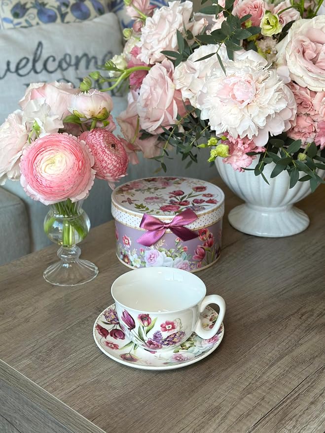 STP GOODS Bone China Tea/Coffee Cup and Saucer in Gift Box Fine Bone China - Image 5