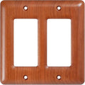 Double Toggle Light Switch Cover Plate Cherry Wood 2 Gang Switch Plate Covers Premium Wood Light Switch Cover Plate Durable and Elegant Design