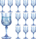 12Pack Plastic Wine Glasses, 7oz Vintage Goblets by LEYIQU