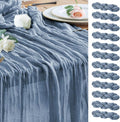 Cheesecloth Table Runner Dusty Blue 10FT Boho Gauze, 12 Pack | 120 Inch Cheese by Wokceer