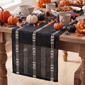 Artoid Mode Black Farmhouse Embroidered Hollow Table Runner, Seasonal Halloween by ArtoidMode