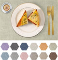 Faux Leather Placemats Set of 6 Washable PU Table mats for Kitchen Table - Heat Resistant, Waterproof, Easy Clean, Anti Slip 11.8" x 17" (Light Green-6 Pack)