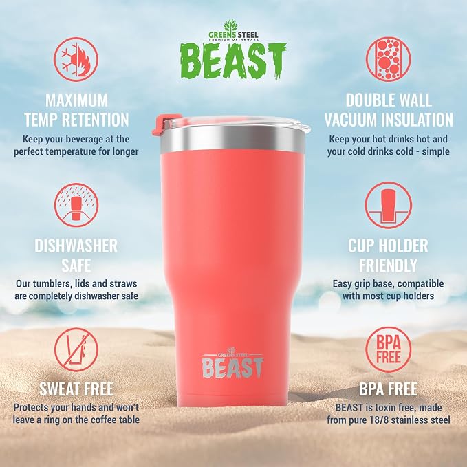 Beast 40 oz Tumbler Stainless Steel Vacuum Insulated Coffee Ice Cup Double Wall - Image 6