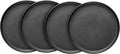 Stone Lain Stoneware Round Salad Plates Set, Black Matte, 1.05 pounds