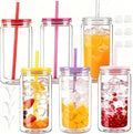 6 Pack Snow Globe Tumbler, Double Wall Plastic Reusable Cups by Alohastarttg