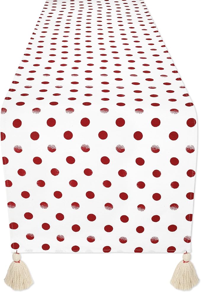 Folkulture Table Runner 72 Inches Long | Polka Red | Table Runner - Image 2