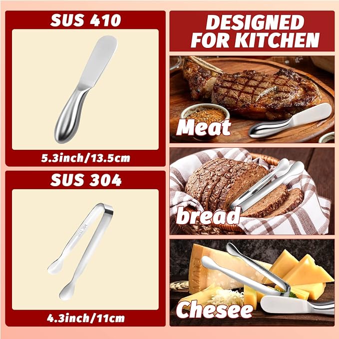 Butter Spreader Knife Set 8 PCS Stainless Steel Cheese Butter Spreader Knives - Image 2
