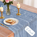 2 Pack Cheesecloth Table Runner, 120 Inch Dusty Blue Table Runner by Unknown