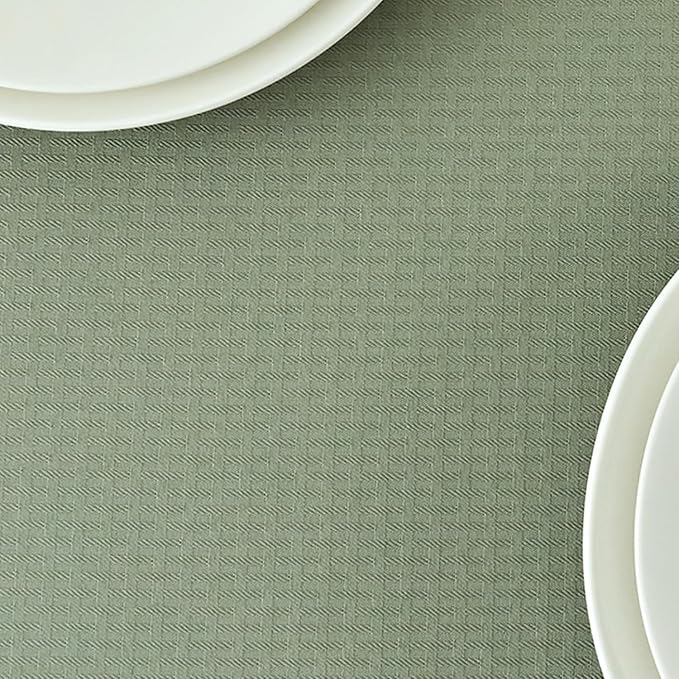 maxmill Weaved Texture Tablecloth Water Resistance Antiwrinkle Spillproof Soft Washable Table Cloth for Dining Room, Buffet Banquet Parties Holiday Dinner, Rectangular 60 x 108 Inch, Sage Green