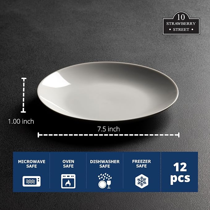 10 Strawberry Street 7.5" Catering Coupe Salad/Dessert Plate - Image 6