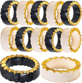 CLEENTABLE Epoxy Resin Napkin Rings Set of 12 - Rustic Napkin Holders for Dining Tableware, Dinning Table, Everyday, Wedding, Anniversary Festival Thanksgiving Party of Table Setting (Black White)