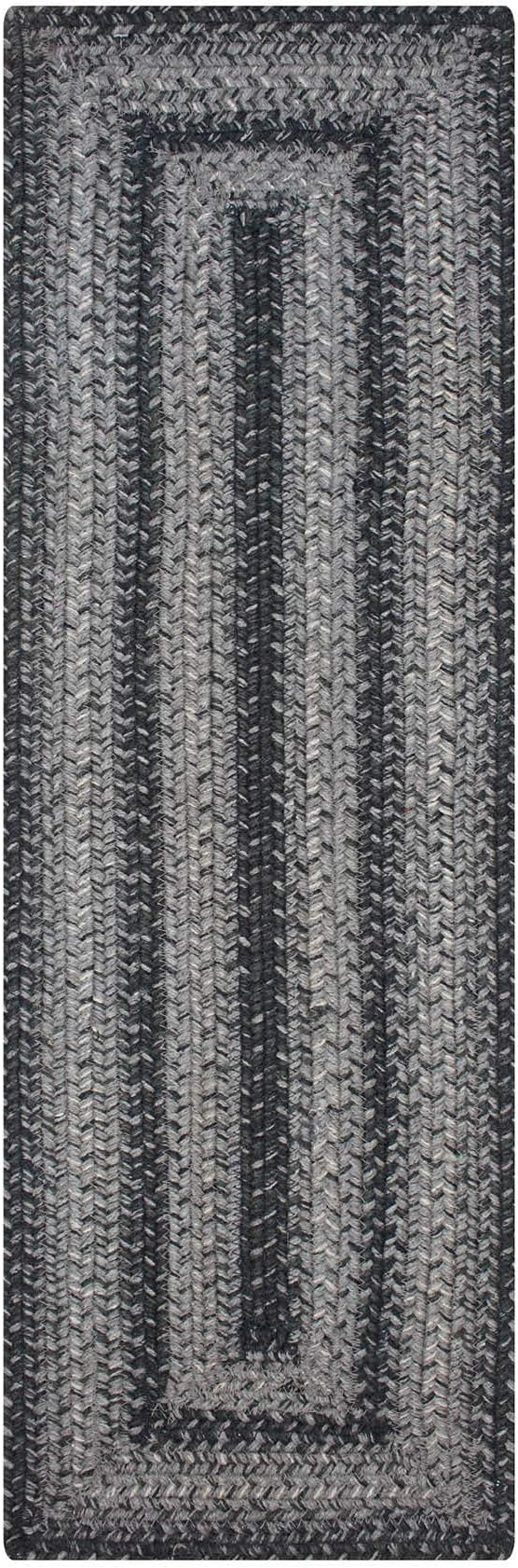Homespice Flint Hill Jute Braided Long Table Runner, Warm Primitive Decor, Grey Rectangle 11x36 - Rich Colors, Easy to Clean, Durable and Protects Furniture