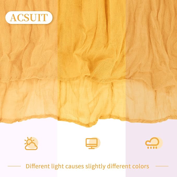 8 Pack Gold Cheesecloth Table Runner 20 x 120 inch Gauze Table Runners 10 FT - Image 6