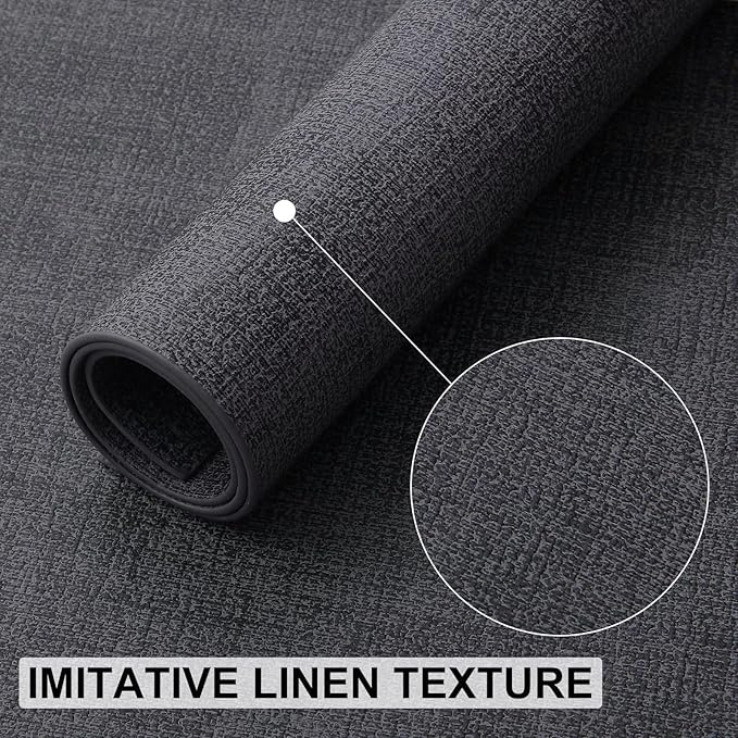homing Faux Leather Heat Resistant Placemats 6 Packs, Waterproof Wipeable Dining PU Place Mats for Indoor & Outdoor, Easy to Clean, Charcoal