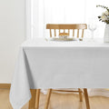 JIUZHEN Faux Linen Farmhouse Tablecloth Rectangular, Wrinkle Stain Resistant Table Cloth Rectangle Table Cover for Kitchen Dining, Holiday Party Dinner, White, 70 x 108 Inch