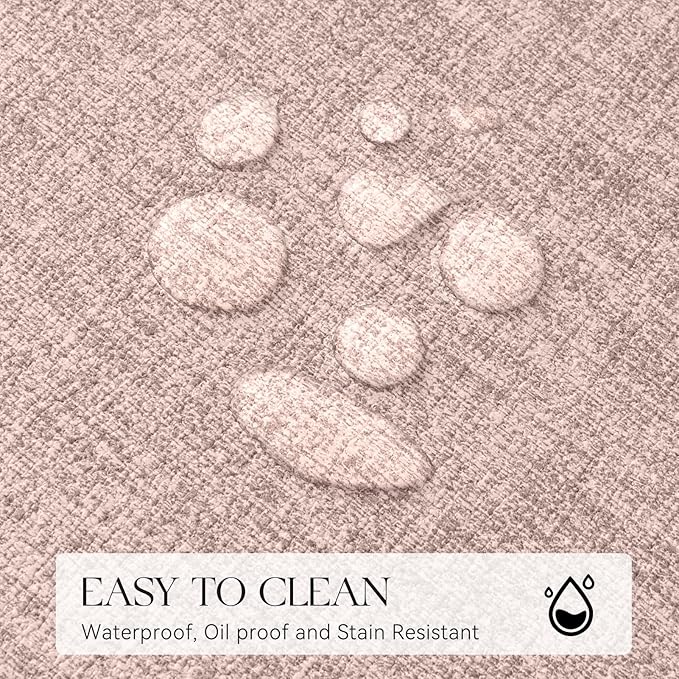 MOSAYT Faux Leather Placemats Set of 6, Heat Resistant Vinyl Place Mats with Coasters, Wipeable Washable Waterproof Oil Proof Table Mats for Kitchen Dining Indoor Outdoor, 12" x 17", Pink