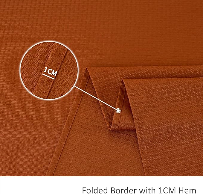 maxmill Weaved Texture Rectangular Tablecloth Water Resistance Antiwrinkle Spillproof Soft Fall Table Cloth for Dining Room, Thanksgiving Parties and Halloween Holiday Dinners, 60 x 108 Inch, Rust