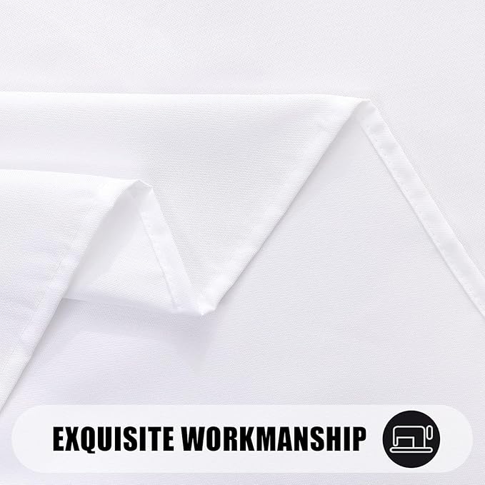 Smiry 4 Pack Rectangle Table Cloth, Waterproof Anti-Scratch Polyester Tablecloth, Decorative Washable Fabric Table Cover for Dining, Buffet, Parties and Outdoor, 60x120, White