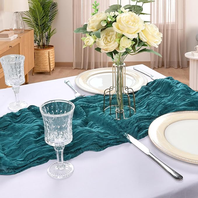 12 Pack 10Ft Teal Cheesecloth Table Runner 23 x 120 Inch | Gauze Rustic Boho - Image 6