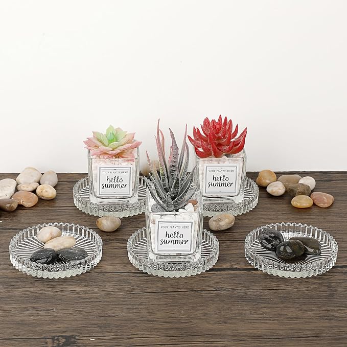 JUXYES Set of 5 Heat-Resistant Clear Glass Coaster - Image 7