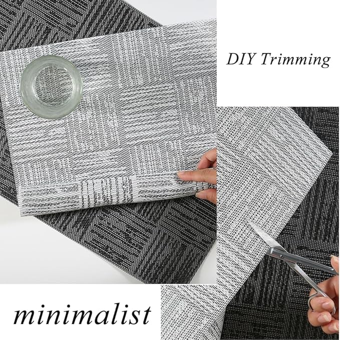Placemats Set of 4 Plastic Vinyl Place Mats for Dinner Table, No-Slip Wipeable Table Mats Daily Use Patio Kitchen Decoration (18"x12", Grey)