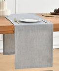 Wracra Linen Table Runner, Burlap Sliver Grey Table Runners 90 Inches Long | by Wracra