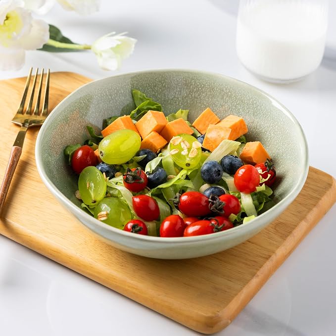 AmorArc Ceramic Cereal Bowls Set of 6, 24 oz Handmade Stoneware Bowls - Image 5