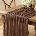 6Pcs Nude Cheesecloth Table Runner, 10FT Rustic Nude Gauze Table Runner by Miucat