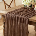 3Pcs Nude Cheesecloth Table Runner, 10FT Rustic Nude Gauze Table Runner by Miucat