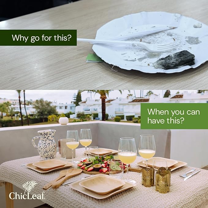 Chic Leaf Palm Leaf Bowls - Mini Disposable Bamboo Style Bowls for Parties, Winter Tasting Events, Romantic Dinner for 2, Event Appetizers - Compostable Party Supplies (2.5'' Round - 150 Pack)