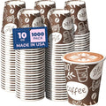 Fit Meal Prep 10 oz Coffee Cups 1000 Count, Leak-Proof Hot Cup, Disposable by FMPBRANDS
