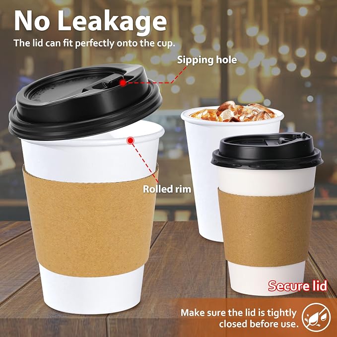 Clawsoff 500 Pack 12 oz Disposable Coffee Cups - Image 3
