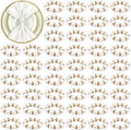 120 Pcs Pearl Napkin Rings Imitation Pearl Beaded Napkin Rings Holder Gold by Haiabei