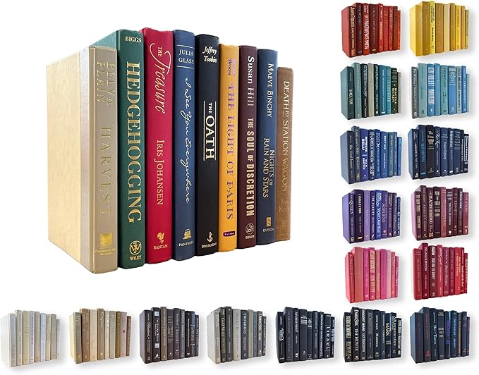 Real Books by Color® (Set of 7, Multicolor) Decorative Bookshelf Home Decor Shelf Styling Photo Prop