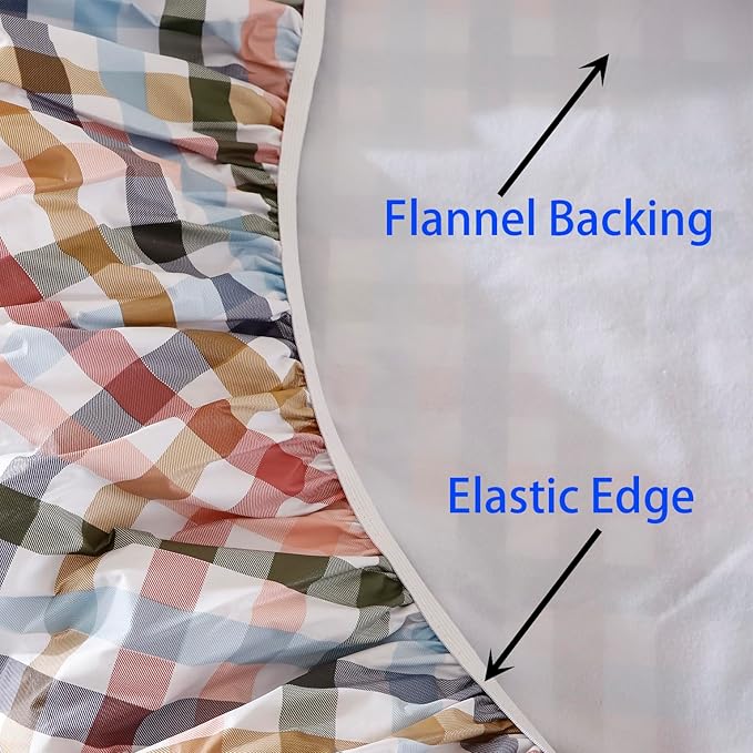 Walrus Round Vinyl Fitted Tablecloth with Flannel Backing Elastic Edge Design Table Cover Waterproof Oil-Proof PVC Table Cloth Stain-Resistant Best for 45"-56" Round