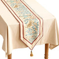 patdrea Designer Idyll Linen Table Runner, Vintage Beige Farmhouse by patdrea