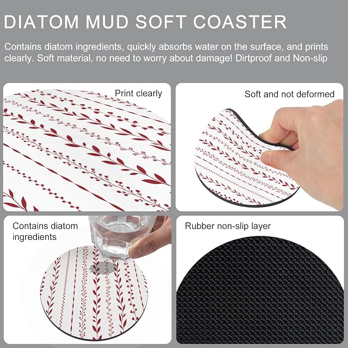 Simple Stripes Coasters Set of 2, Absorbent Coasters - Image 9