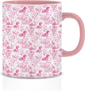 Pink Chinoiserie Dachshund Mug, Grandmillennial Sausage Weiner Dog Coffee Tea by Unknown