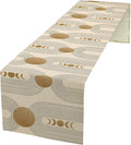 Boho Table Runner Mid Century Modern Style Abstract Geometrical Gold Round Sun by YCness