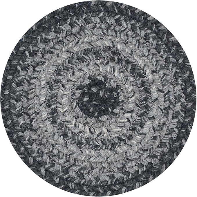 Homespice Flint Hill Jute Braided Trivets for Table, Warm Primitive Decor, Set of 3, Grey 8" Round Heat Resistant Mat - Rich Colors, Easy to Clean, Durable and Protects Furniture