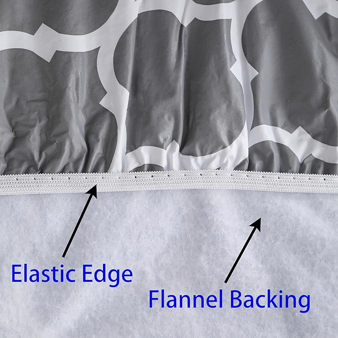 Walrus Round Vinyl Fitted Tablecloth with Flannel Backing Elastic Edge Design Table Cover Waterproof Oil-Proof PVC Table Cloth Stain-Resistant Best for 37"-44" Round