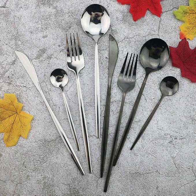 JASHII 24 Pieces Silverware Flatware Cutlery Set, Stainless Steel Tableware - Image 2