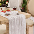 6 PackWhite Cheesecloth Table Runner Boho Gauze Wedding Decor | 120 Inch Sheer by Playieer