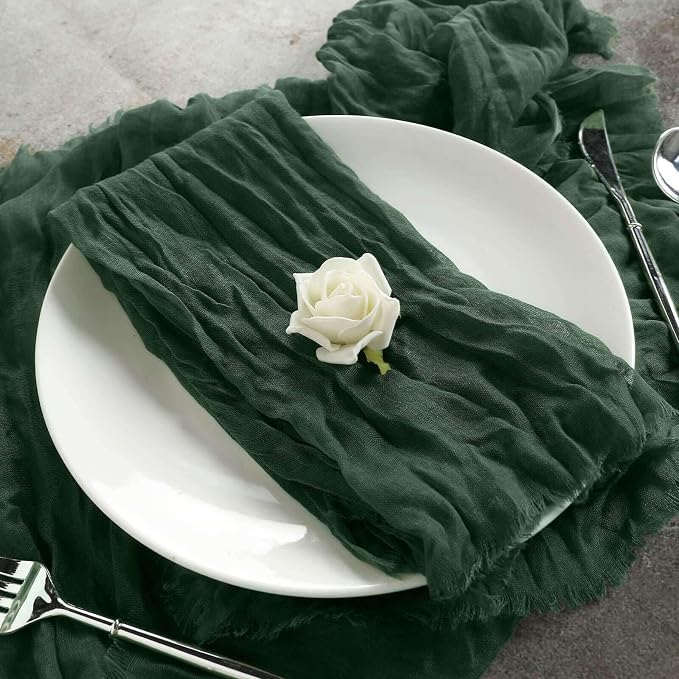Efavormart 5 Pack 24"x19" Moss Green Matte Gauze Cheesecloth Napkins, Forest - Image 5