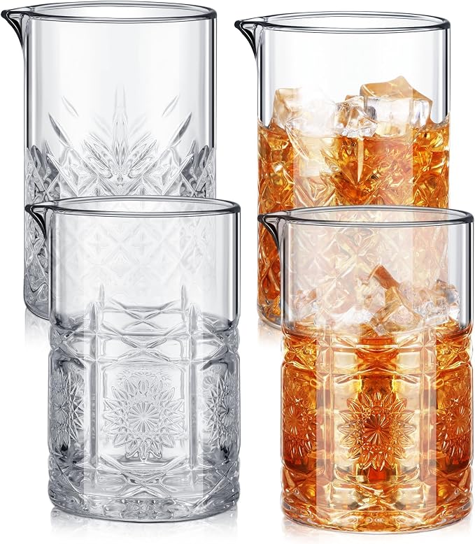 Inbagi 4 Pcs Cocktail Mixing Glass 23.67 oz Cocktail Shakers Stirring Glass by Inbagi