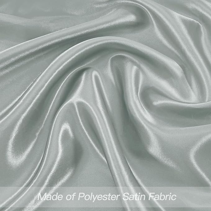 P Pothuiny 12 Pcs Silver Satin Napkins 17 x 17 Inch, Satin Cloth Napkins | - Image 4