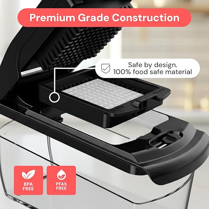 Fullstar The Original Pro Chopper - Vegetable Chopper and Spiralizer, Food Chopper with Container, Fruit Slicer, Kitchen Gadgets & Gifts, Home Essentials (7 in 1, Black)